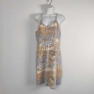 Nikky Sports Delicate Floral Print Midi Slip Dress - Size XL Beaded Y2K Fairy